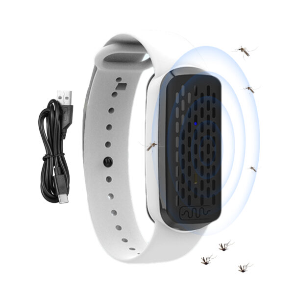 M92 Ultrasonic Mosquito Repellent Bracelet Portable Mosquito Repellent Electronic Watch Anti Bite Electronic Wristband For All Outdoor Activities White