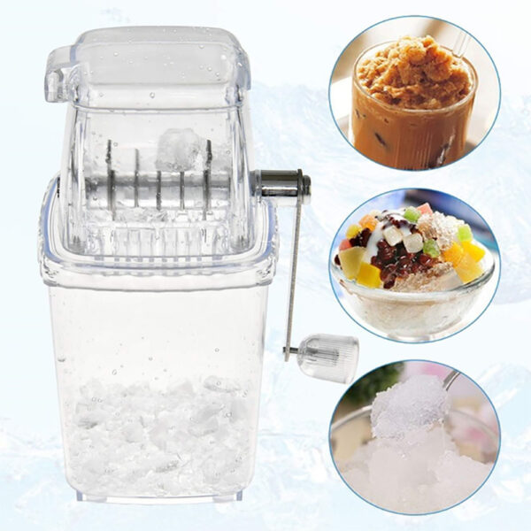 Hand Shaved Ice Machine Snow Cone Machine Household Manual Ice Crusher Multi-Purpose Hand Shaved Ice Machine Ice Maker For Home Office Outdoor Camping transparent