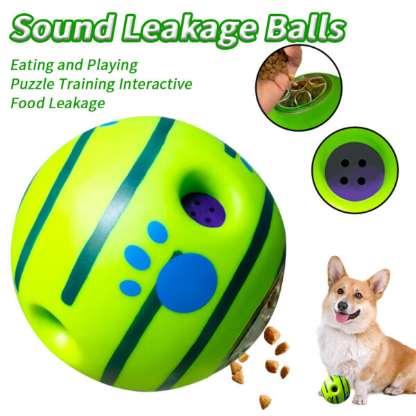 Wobble Giggle Ball For Dogs, Fun Giggle Sounds Puppy Wiggle Ball, Rolling Leakage Food Ball Interactive Decompression Toys For Anxiety Relief 14CM