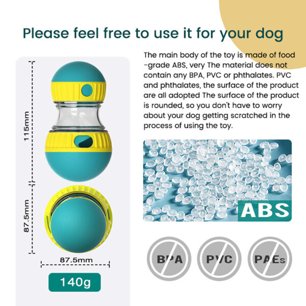 Dog Toy Tumbler Leaky Food Ball Elliptical Track Rolling Ball Slowly Feeding Protects Stomach Increase Intelligence Pet Supplies For Dogs Of All Sizes green