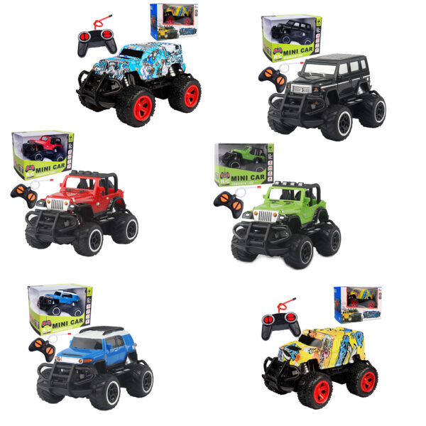 Remote Control Car 4CH Remote Control Off-road Vehicle Model Toys Birthday Gifts For Boys Girls Aged 3+ graffiti yellow