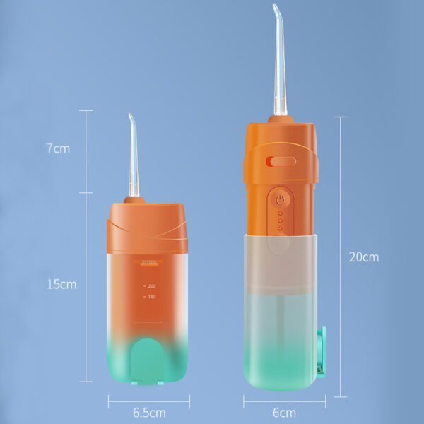 Portable Dental Flosser Teeth Pick, 4 Nozzles Oral Irrigator Waterproof Electric Waterflosser Flossing Machine With 3 Modes 0.5 MM Slim Water Teeth Pick For Orthodontic Population Orange green ordinary style