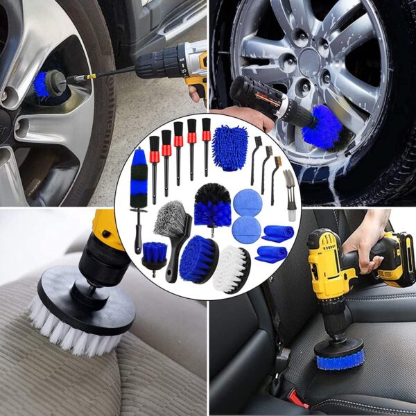 20Pcs Car Detailing Brush Set, Buffing Sponge Pads, Microfiber Towels, Car Washing Mitt, Auto Interior And Exterior Cleaner, Professional Accessories 20-piece set