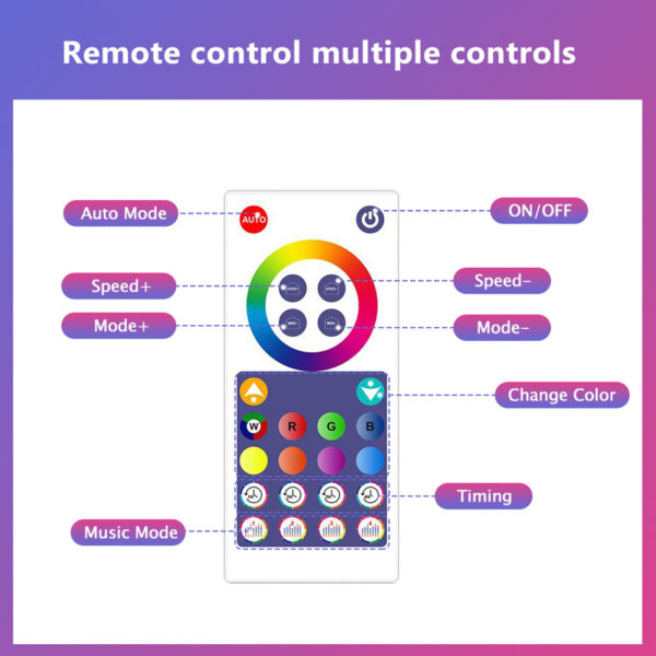 Smart LED Lamp for Living Room, APP Control Dual Mode RGB IC Round LED Table Lamp