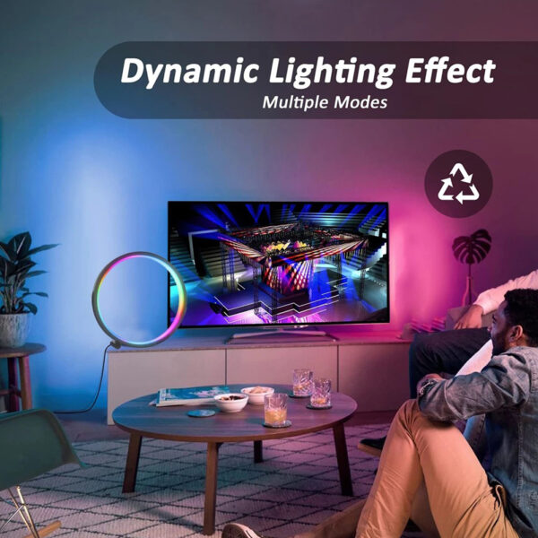 Smart LED Lamp for Living Room, APP Control Dual Mode RGB IC Round LED Table Lamp