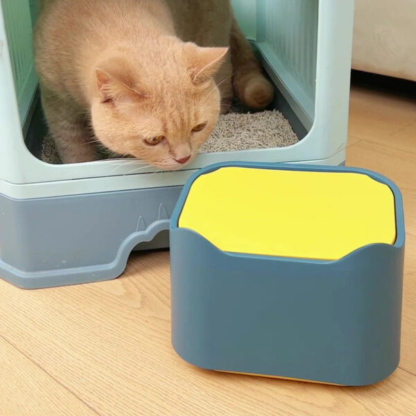 Cat Excrement Trash Can Fully Enclosed Smell Proof Detachable Cat Litter Disposal Bin Cat Toilet Cat Litter Special Garbage Can Excrement Supplies pink orange