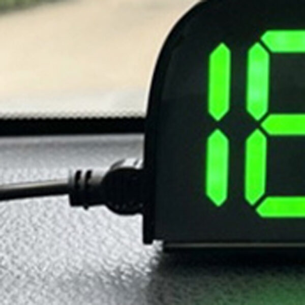 Car HUD Head Up Display Speedometer GPS And BeiDou Dual Chips Large Screen With Sunshade, Overspeed Reminder Function, Vehicles Speed Display Device Black green letter Host+USB data cable