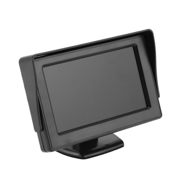 4.3 Inch Car Screen Monitor Parking Reverse Safety Distance Scale Lines 180-Degree Rotating 2 Input LCD Screen black