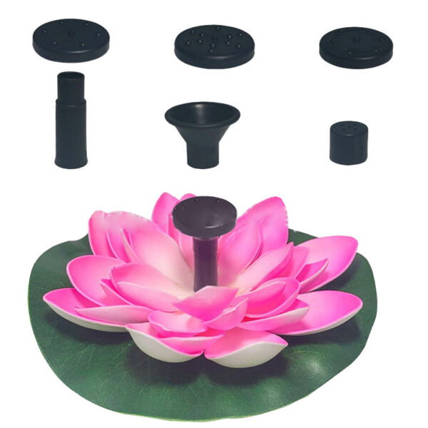 Solar Water Fountain With Lotus Leaf Solar With 6 Different Nozzles Solar Powered Bird Bath Floating Fountain Panel Solar Water Fountain For Fish Tank White