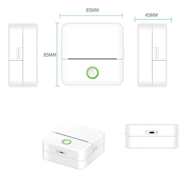 Sticker Printer, Thermal Mini Printer with 800mA Rechargeable Battery 57 Paper Capacity