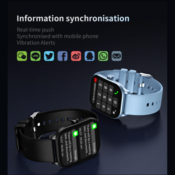 CY900 Smart Watches Answer/Make Call Waterproof Fitness Watch Heart Rate Blood Oxygen Blood Pressure Monitor With 2.1'' Screen black