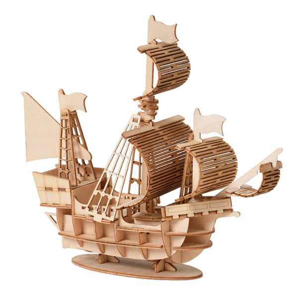 3D Sailing Boat Building Blocks DIY Handmade 3D Sailing Boat Assembly Models Decoration For Birthday Gifts sailboat