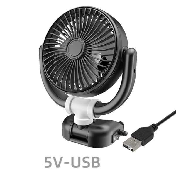 Portable Car Fan, Powerful Airflow 360 Degree Rotatable Auto Cooling Fan System, Single Head Folding Fan For Dashboard Truck SUV Sedan RV Van Boat USB cable