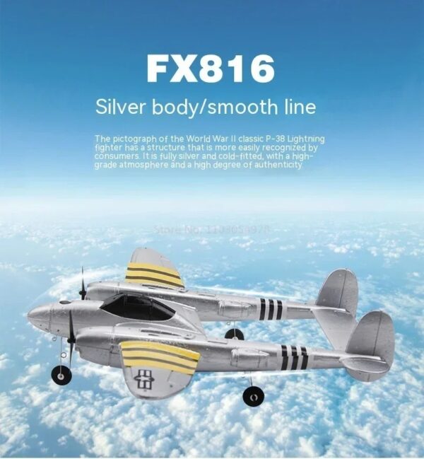 FX816 Remote Control Airplane P38 Fighter Rechargeable RC Aircraft Glider Model Toys For Children Birthday Gifts FX816