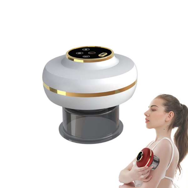 Electric Cupping Therapy Set, Massager With Red Light Therapy Gua Sha Massage Tool, Improves Blood Circulation, For Neck Shoulder Back Aches Muscle Back English version White