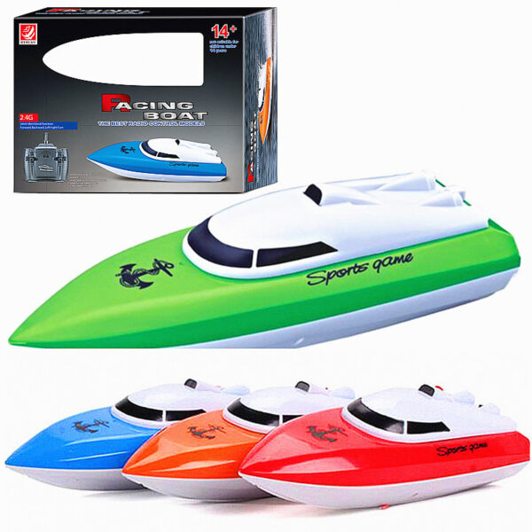 2.4G Rc Boat High Speed 20km/h Rechargeable Waterproof Remote Control Speed Boat For Kids Summer Water Party Gifts green