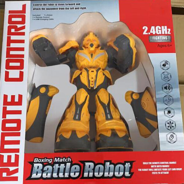 Battle Robot Remote Control Fight Robot With Battery Charging Cable Remote Control Lighting Remote Robot Gifts For Birthday yellow