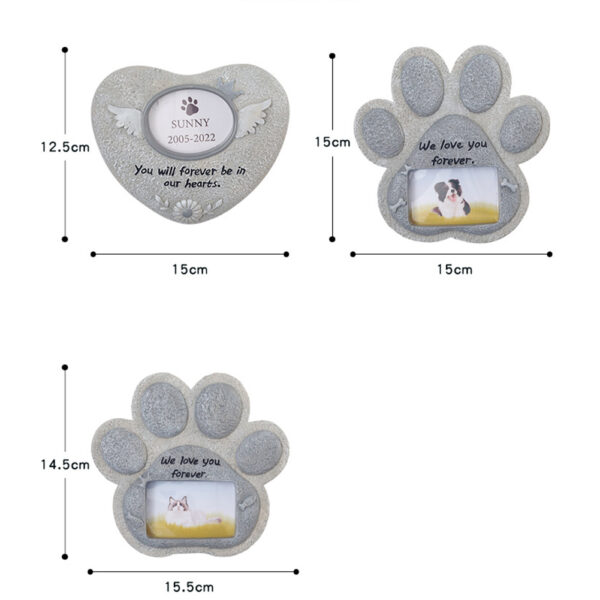 Paw Print Pet Tombstone Cat Memorial Stone Garden Realistic Resin Dog Paw Print Memorial Stone Indoor Outdoor Dog Cat Photo Frame Loss Of Pet Sympathy Gift cat Stone