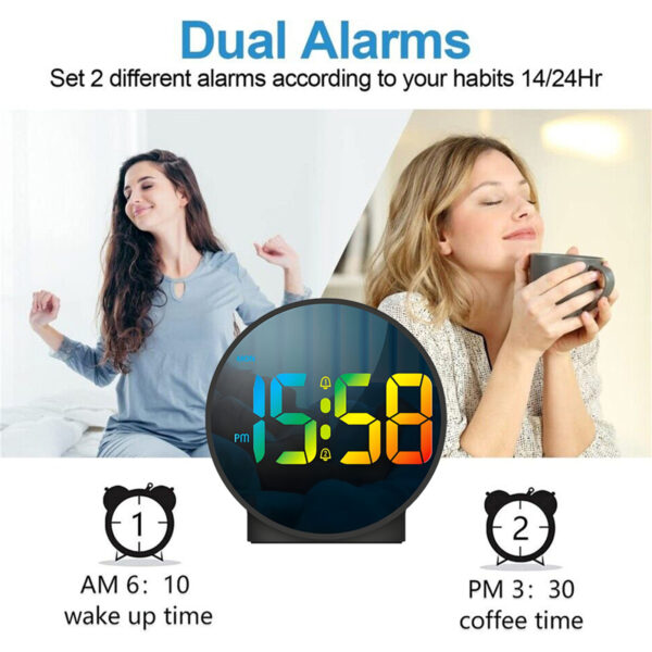 Indoor Wireless Security Camera with Alarm Clock Motion Detection Night Vision Camera