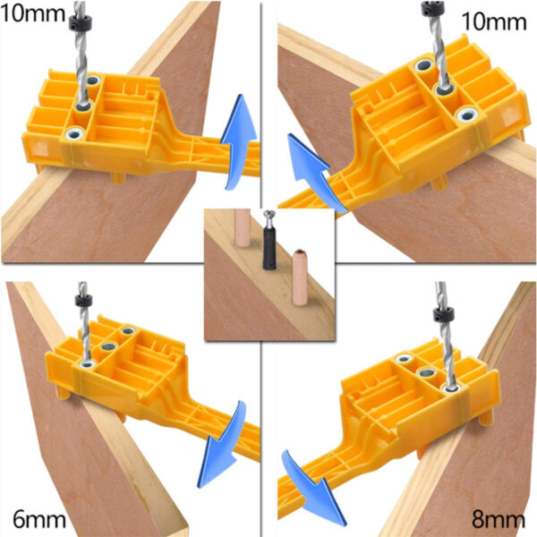 8Pcs Woodworking Punch Hole Locator Set High Precision Adjustable Wood Drilling Straight Hole Doweling Tool Fits For 6mm, 8mm, And 10mm Drill Bits 3154A (set of 8)