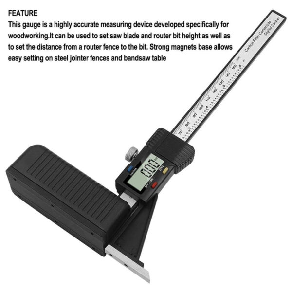 Digital Height Gauge Measuring Tools, 0-150mm Professional High Precision Depth Aperture Electronic Height Gauge, Woodworking Table Marking Ruler 0-150mm height ruler