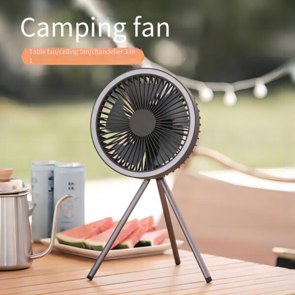 Standing Fan, Rechargeable Battery Powered Tripod Camping Fan with Timing Function